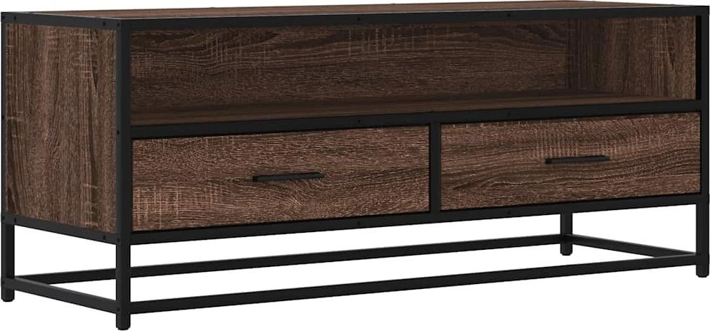 TV staliukas Televizoriaus spintelė, ruda, 100x34,5x40cm, mediena ir metalas
