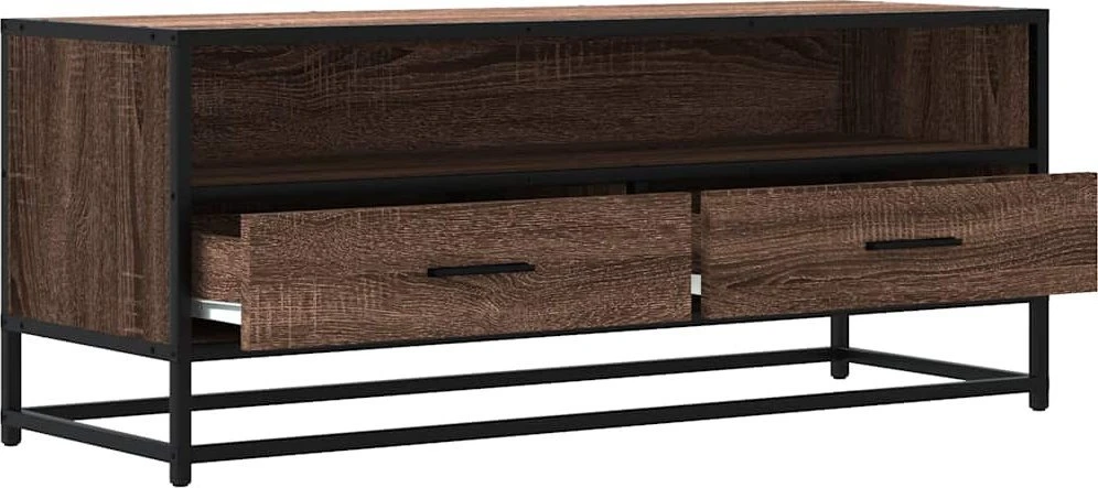 TV staliukas Televizoriaus spintelė, ruda, 100x34,5x40cm, mediena ir metalas