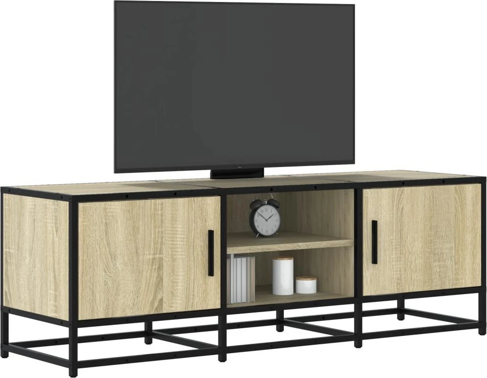 TV staliukas Televizoriaus spintelė, ąžuolo, 120x35x41cm, mediena ir metalas