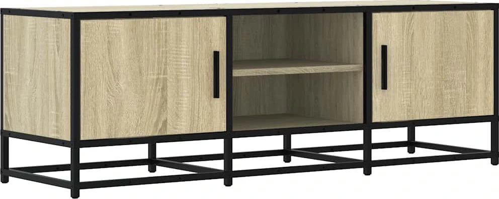 TV staliukas Televizoriaus spintelė, ąžuolo, 120x35x41cm, mediena ir metalas