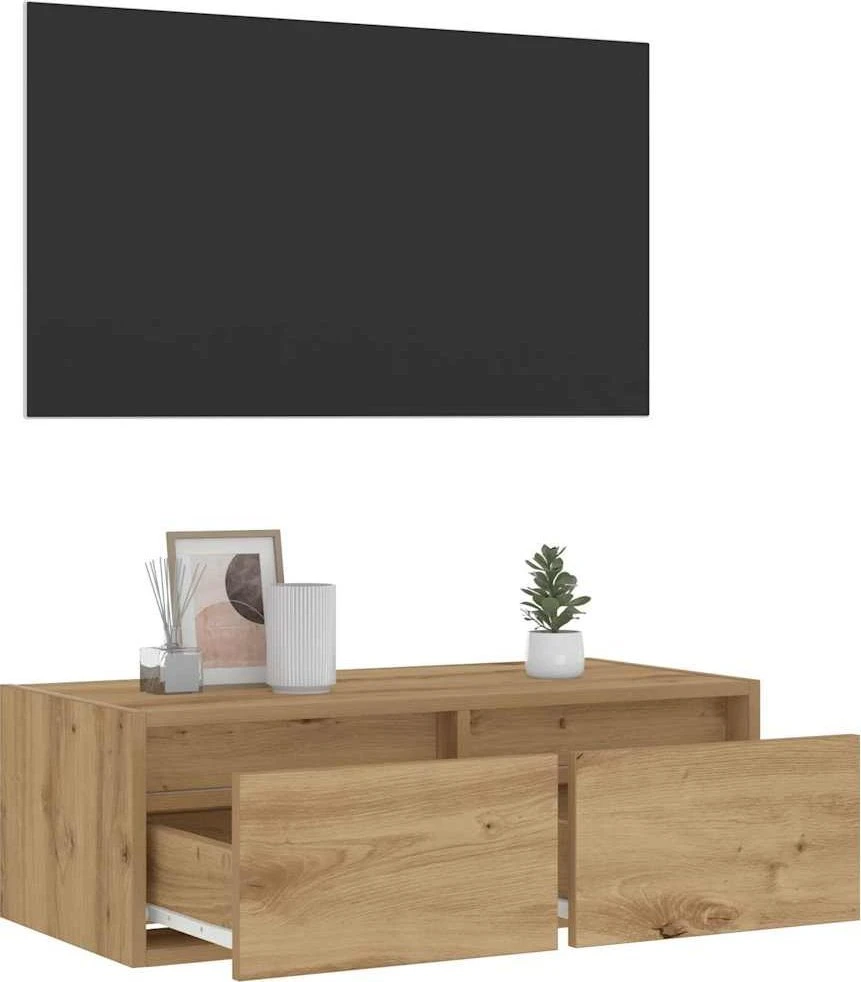 TV staliukas Televizoriaus spintelė su LED, artisano, 75x35,5x25 cm