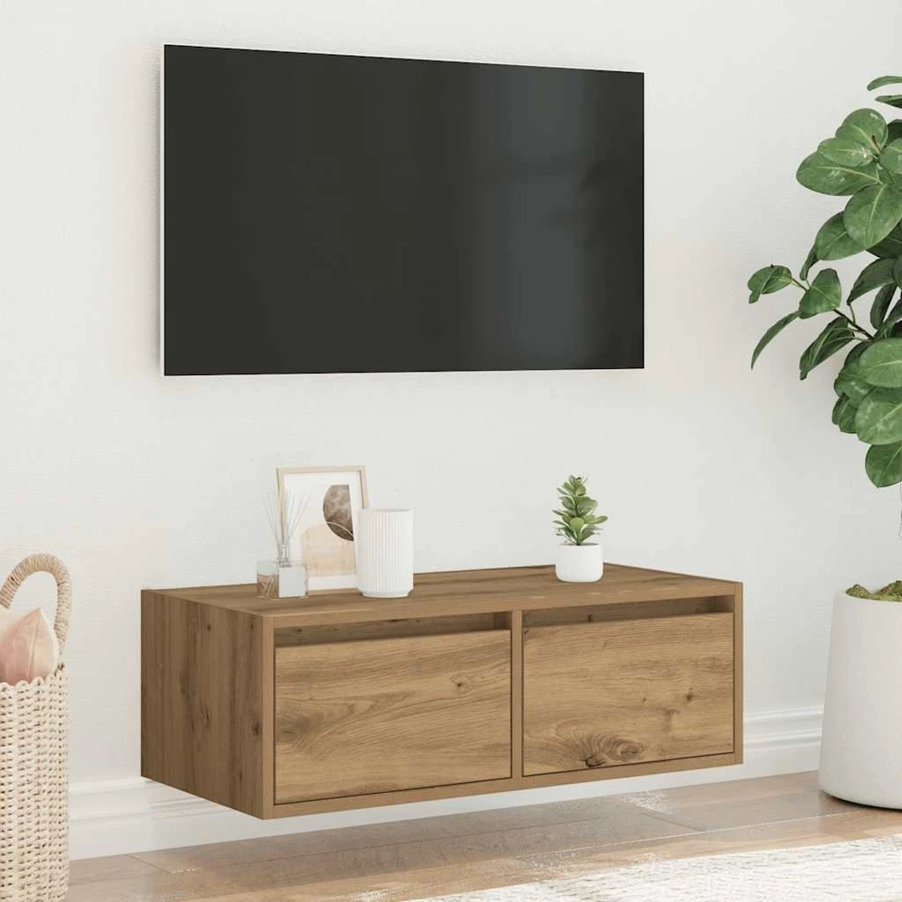 TV staliukas Televizoriaus spintelė su LED, artisano, 75x35,5x25 cm