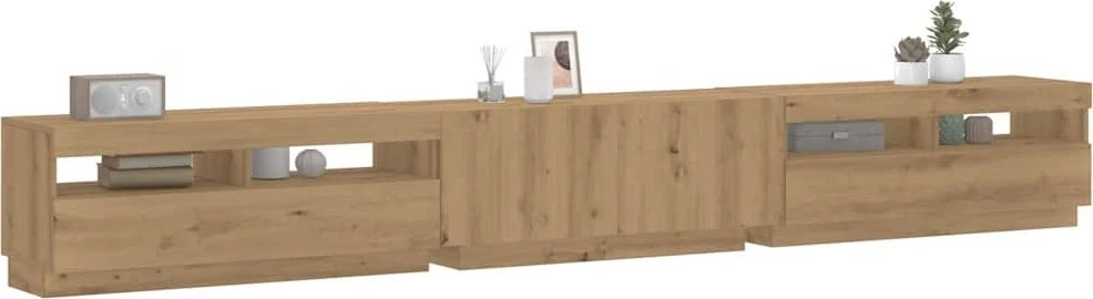 TV staliukas televizoriaus spintelė su LED lemputėmis Artisan ąžuolas