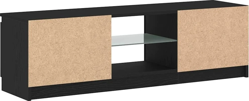 TV staliukas TV spintelė su LED lemputėmis, juodo ąžuolo spalvos, 120x30x36 cm, inžinerinė mediena