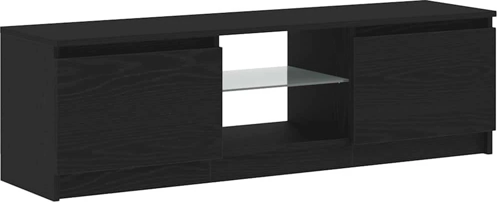 TV staliukas TV spintelė su LED lemputėmis, juodo ąžuolo spalvos, 120x30x36 cm, inžinerinė mediena
