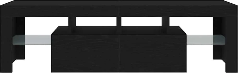TV staliukas TV spintelė su LED lemputėmis, juodo ąžuolo spalvos, 140x36,5x40cm, inžinerinė mediena