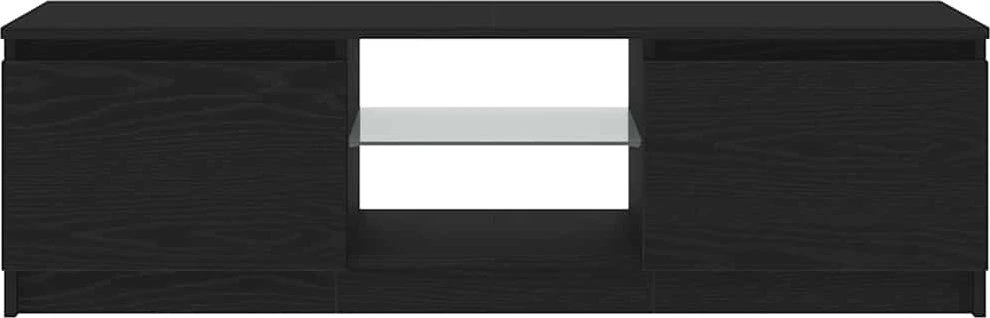 TV staliukas TV spintelė su LED lemputėmis, juodo ąžuolo spalvos, 120x30x36 cm, inžinerinė mediena