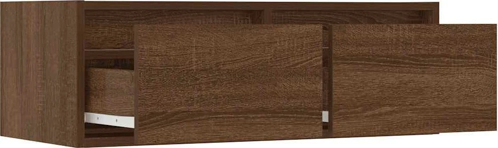 TV staliukas Televizoriaus spintelė su LED, ruda ąžuolo, 75x35,5x25 cm