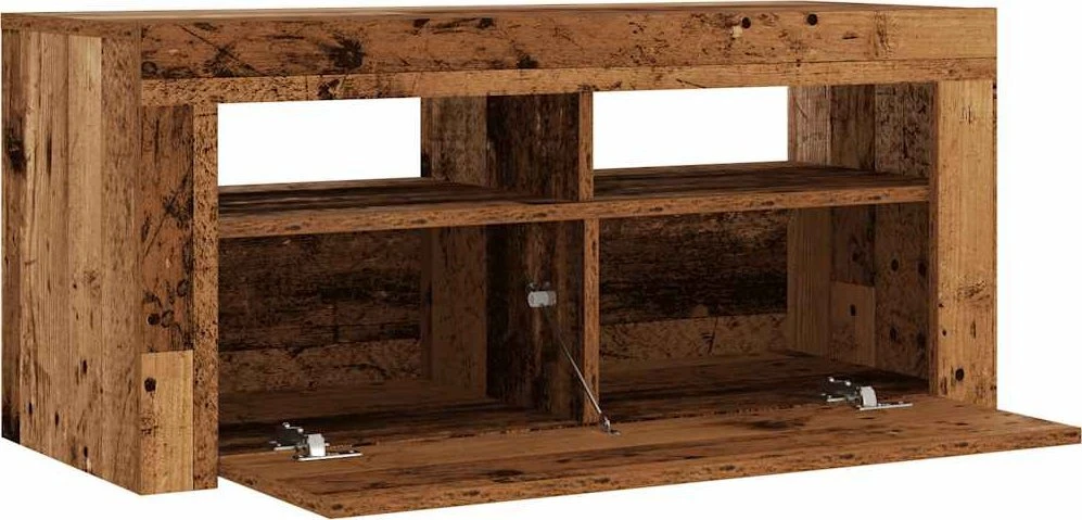 TV staliukas Televizoriaus spintelė su LED, medienos, 90x35x40cm, mediena