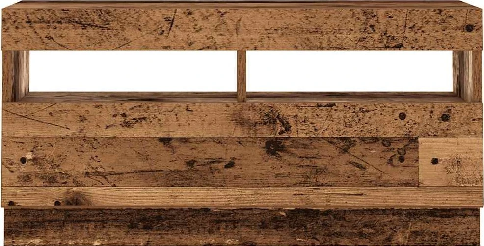 TV staliukas TV spintelė su LED lemputėmis, senovinė mediena, 180x35x40cm, inžinerinė mediena