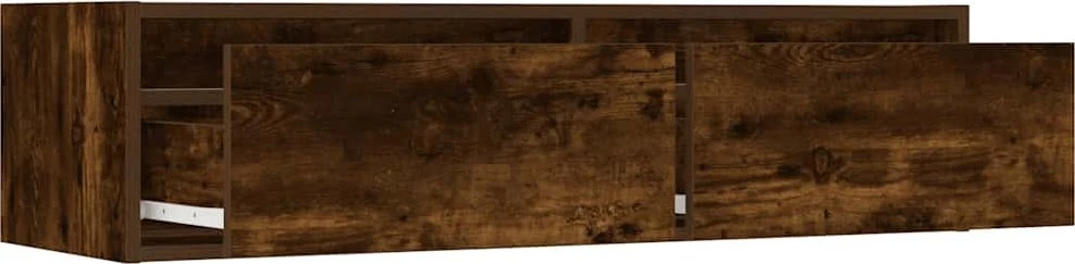 TV staliukas TV spintelė su LED lemputėmis, dūminio ąžuolo, 100X35,5x25 cm