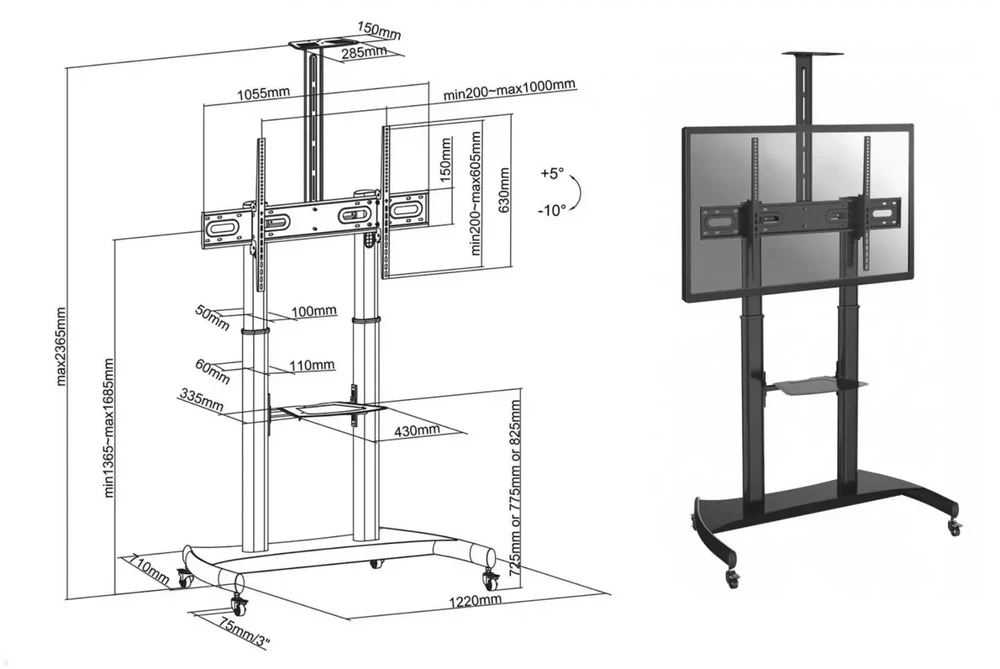 Laikiklis Fiber Mount TV stojano šviesolaidiniai laikikliai LEGEND
