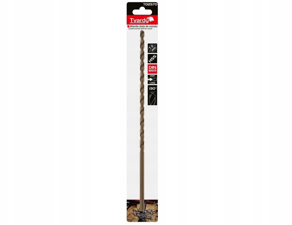 Tvardy grąžtas Gold grąžtas metalui, ilgas 7,0 x 290 mm HSS DIN1869 (25/100)