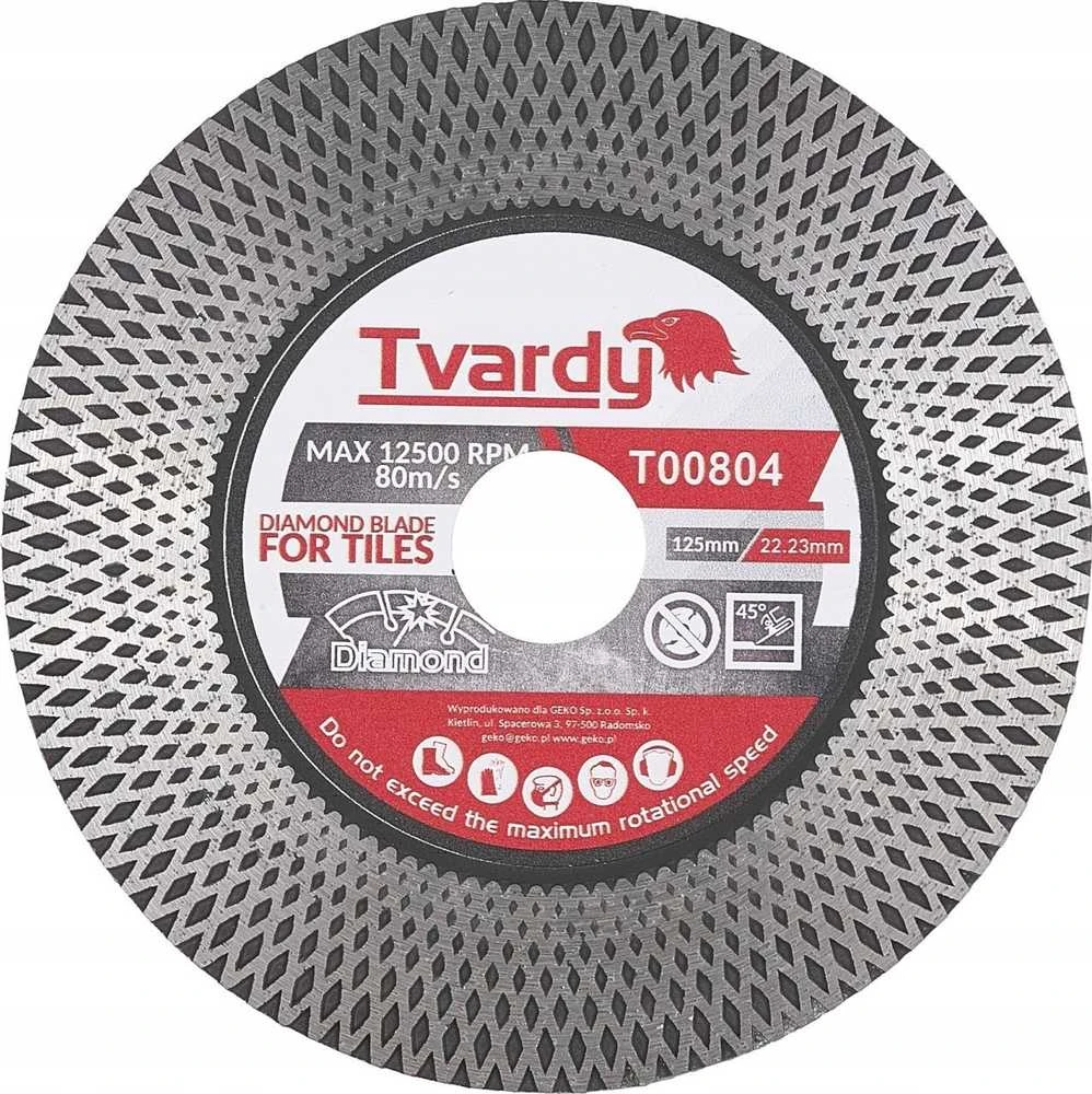 Tvardy Diamond diskas, skirtas akmens masės dirbiniams šlifuoti ir pjaustyti 125x25x22,23 mm (100)