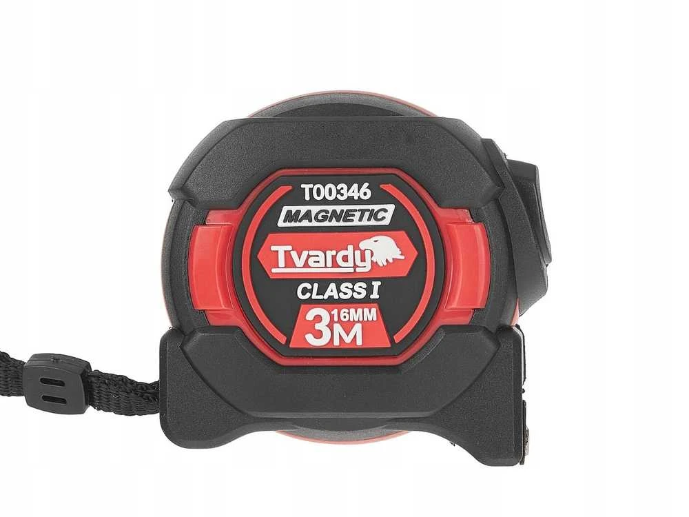 „Tvardy“ įrankių rinkinys. Dvipusė nailono matavimo juosta su magnetu ir autostopu, 3 m / 16 mm, I KLASĖ – demonstracinė dėžutė (12/120)