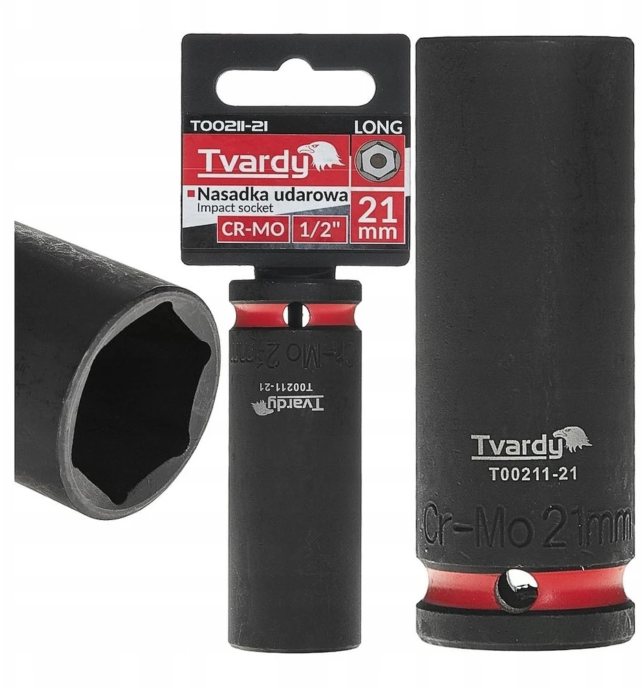 Tvardy Ilgas smūginis antgalis 1/2'' 6-kampis 21mm CR-MO (6/48)