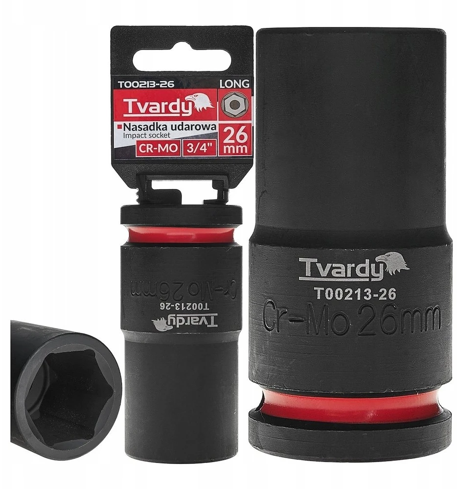 Tvardy Nasadka smūginis długa 3/4'' 6-kąt 26mm CR-MO (1/20)