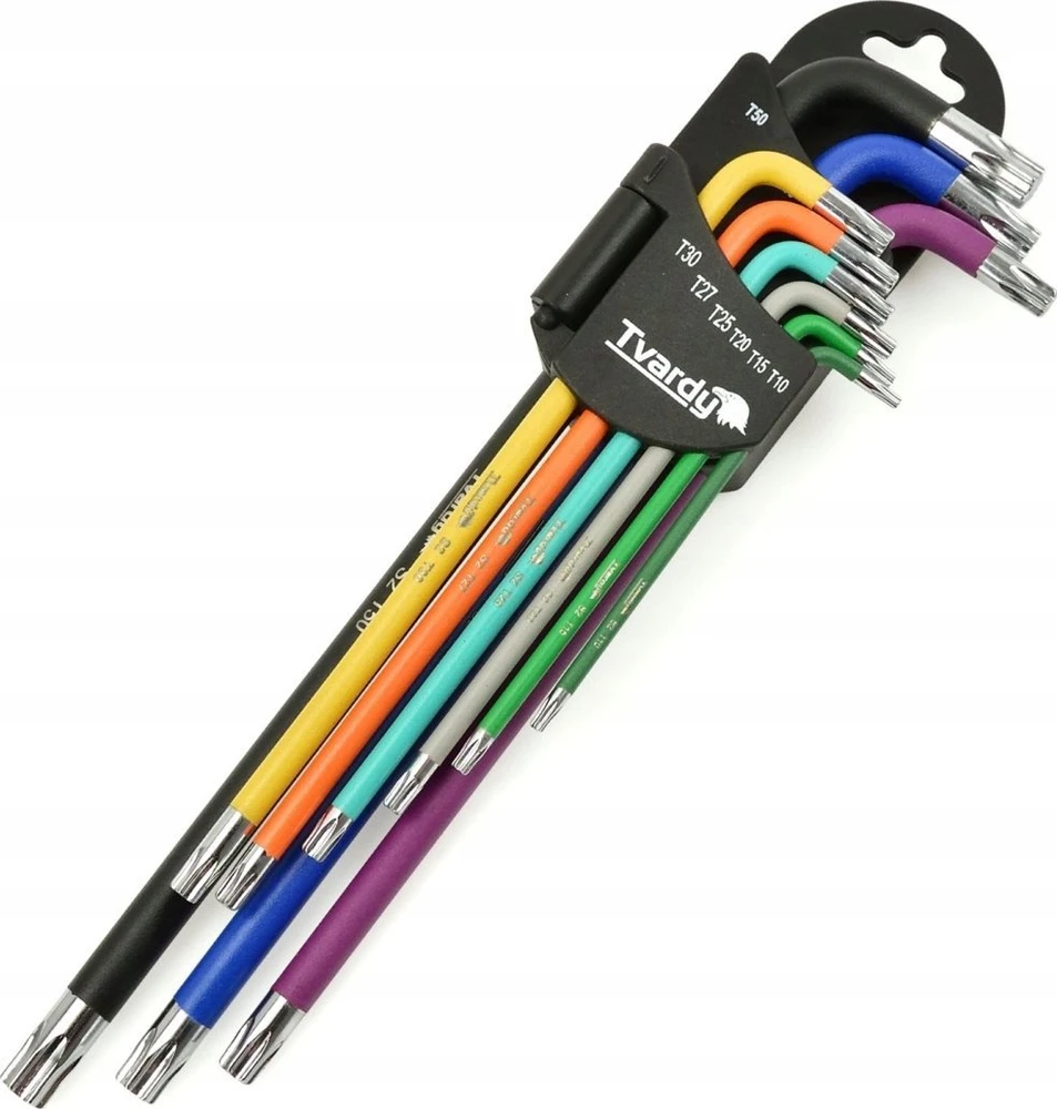 Tvardy Geko Raktai TORX 9vnt. T10-T50 ilgi, S2 (T00123)