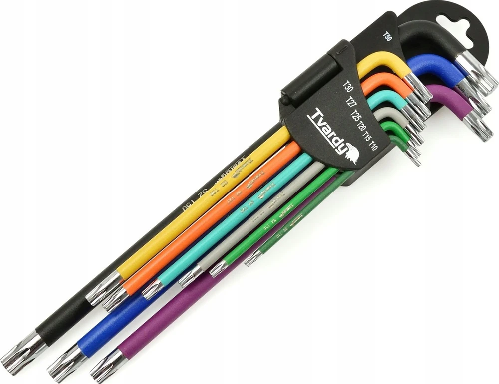Tvardy Geko Raktai TORX 9vnt. T10-T50 ilgi, S2 (T00123)