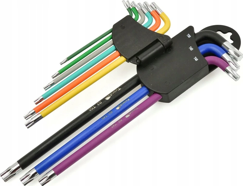 Tvardy Geko Raktai TORX 9vnt. T10-T50 ilgi, S2 (T00123)