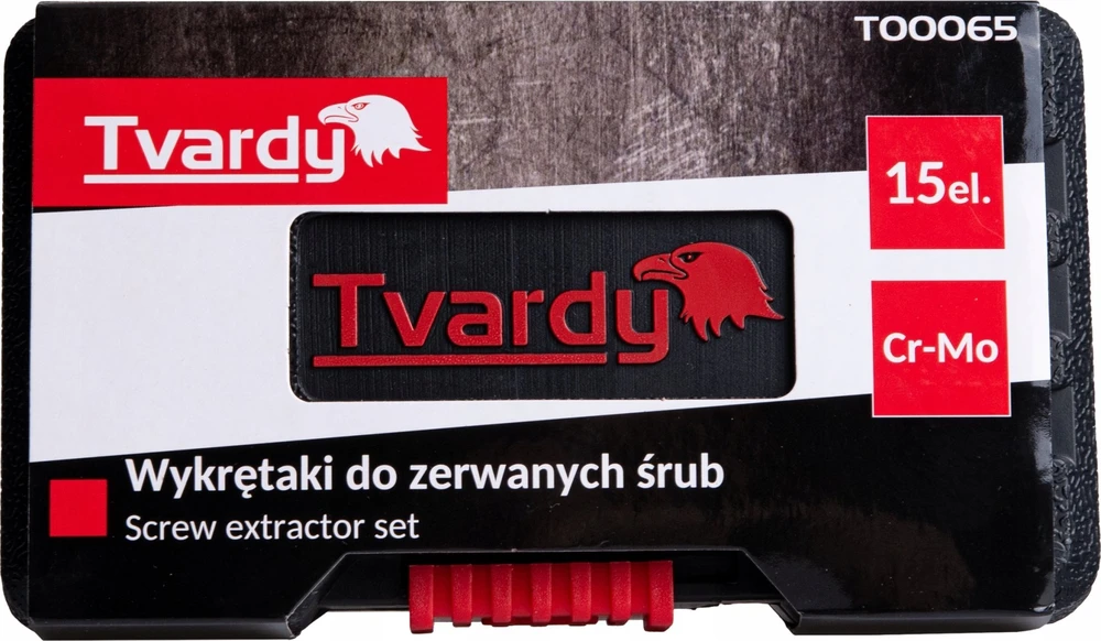 Tvardy Lūžusių varžtų ištraukikliai, 15 vnt. Cr-Mo (20)