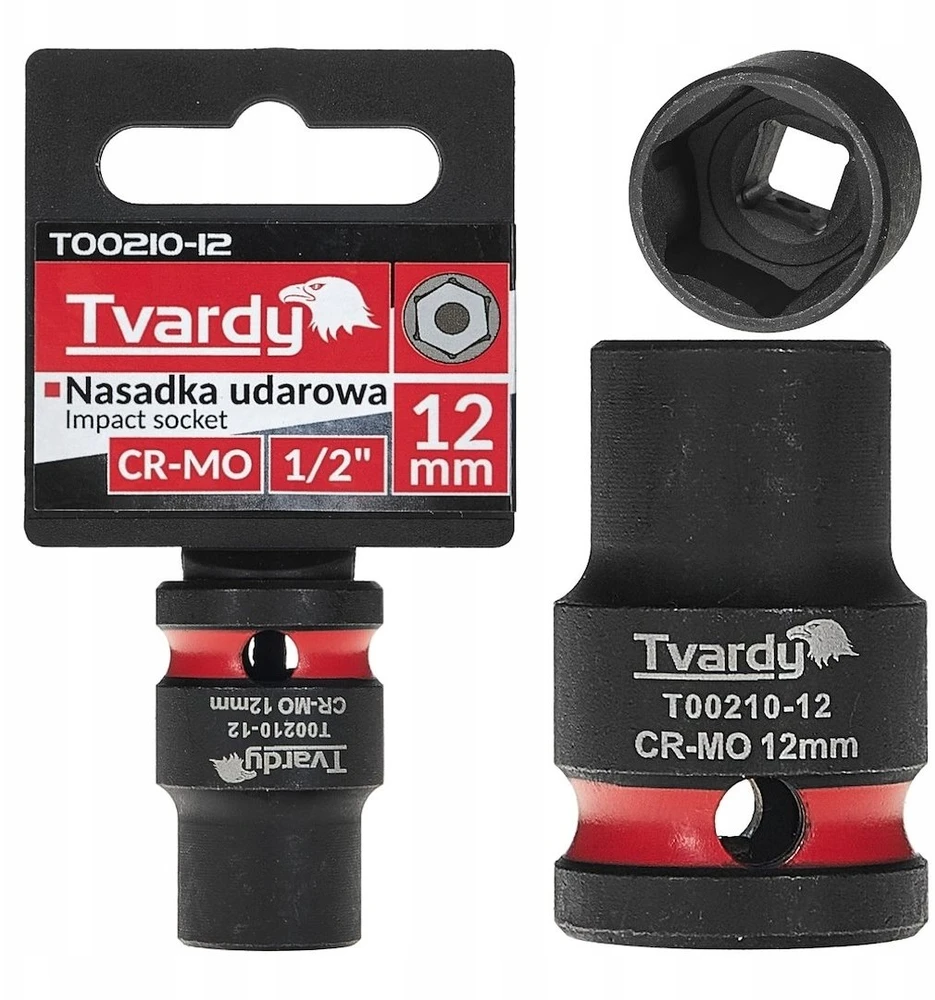 Tvardy Smūginė galvutė 1/2'' 6-kampė 12mm CR-MO (10/200)