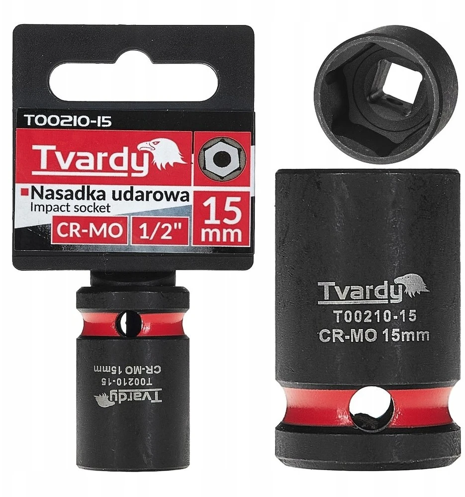 Tvardy Smūginė galvutė 1/2'' 6-kampė 15mm CR-MO (10/200)