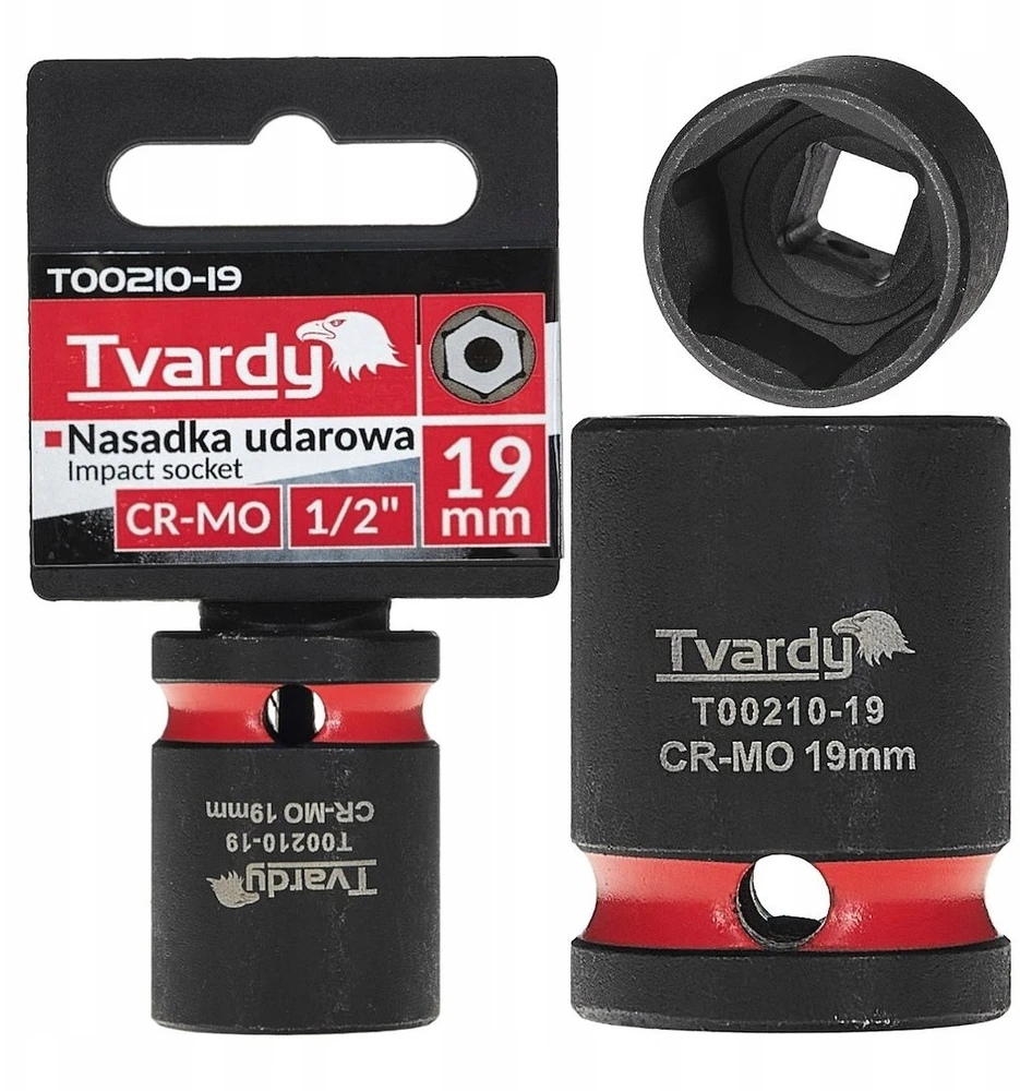 Tvardy Smūginis antgalis 1/2'' 6-kampis 19mm CR-MO (10/120)