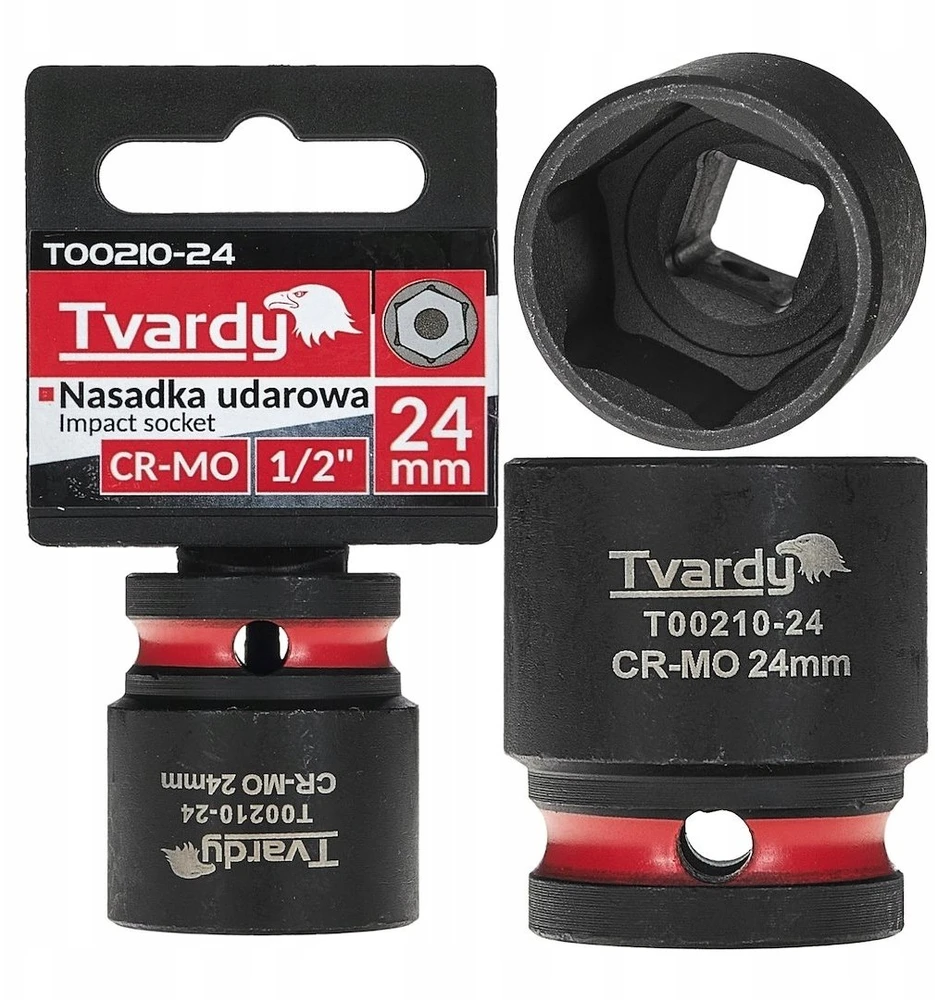 Tvardy Smūginė galvutė 1/2'' 6-kampė 24mm CR-MO (10/100)