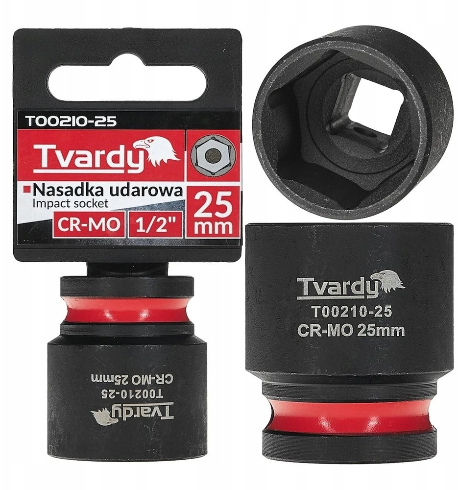 Tvardy Smūginis antgalis 1/2'' 6-kampis 25mm CR-MO (10/60)