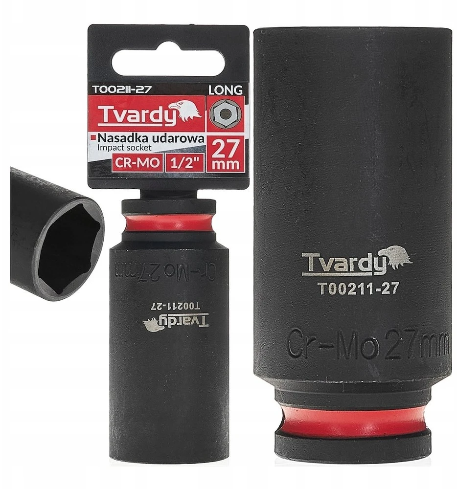 Tvardy Nasadka smūginis długa 1/2'' 6-kąt 27mm CR-MO (6/36)