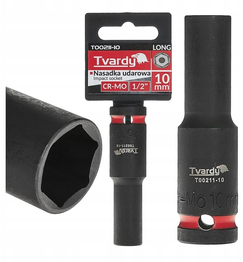Tvardy Ilgas smūginis antgalis 1/2'' 6-kampis 10mm CR-MO (6/72)