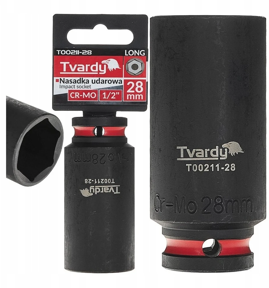 Tvardy Nasadka smūginis długa 1/2'' 6-kąt 28mm CR-MO (6/36)