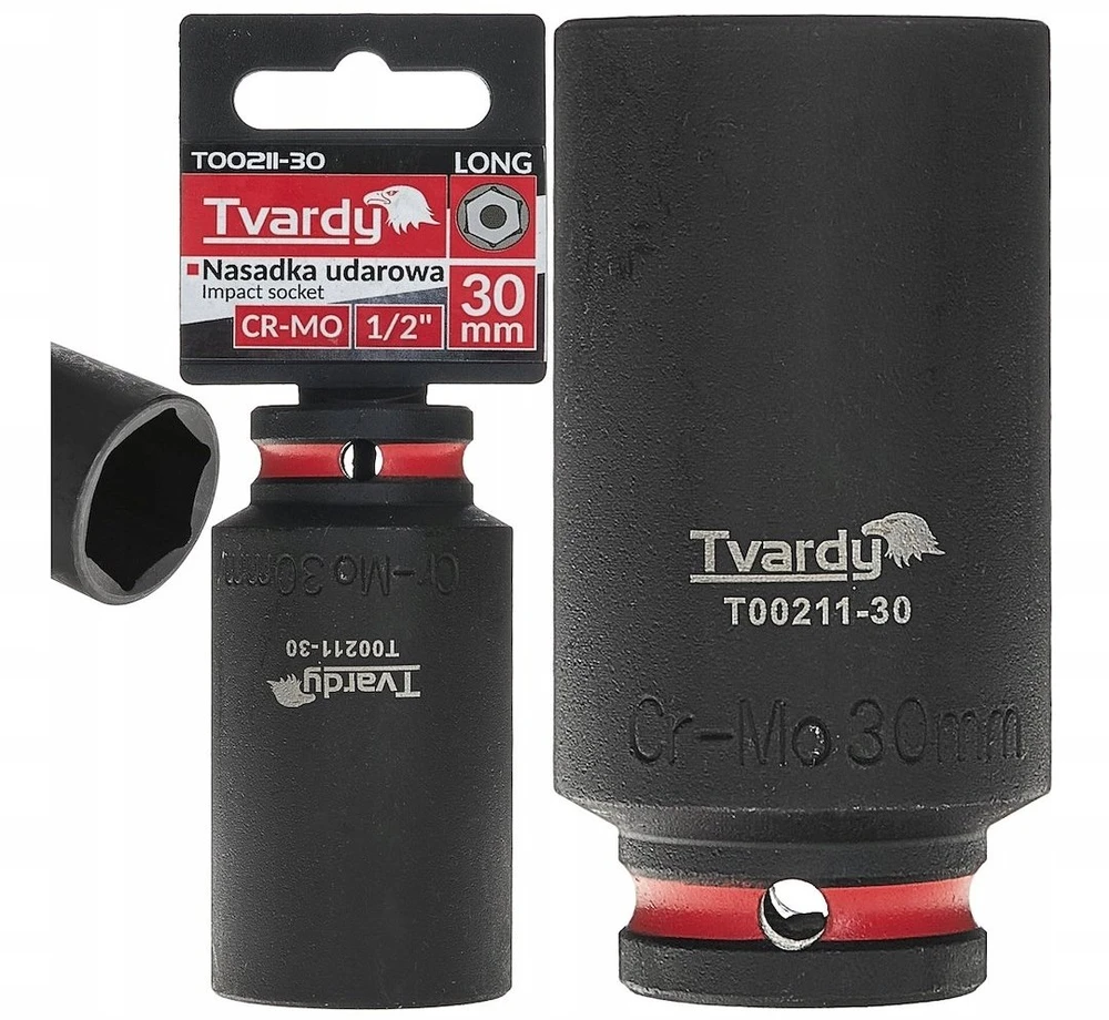 Tvardy Nasadka smūginis długa 1/2'' 6-kąt 30mm CR-MO (6/36)