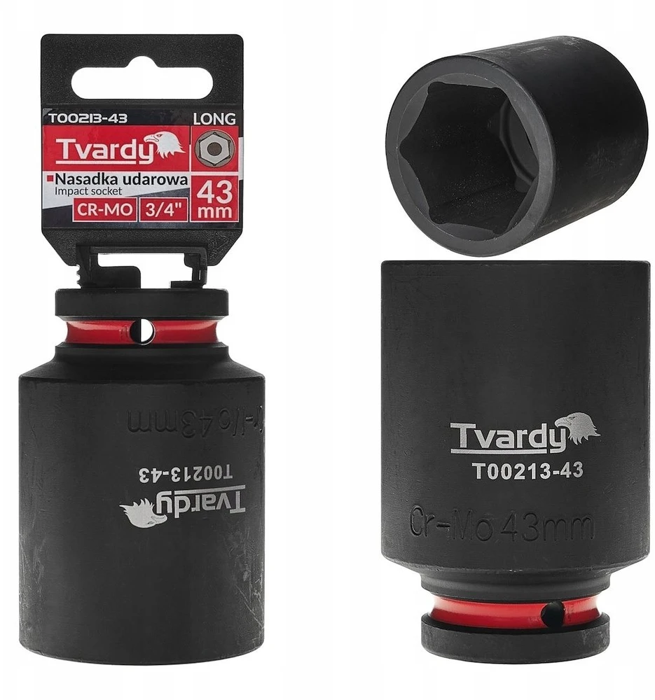 Tvardy Nasadka smūginis długa 3/4'' 6-kąt 43mm CR-MO (1/20)