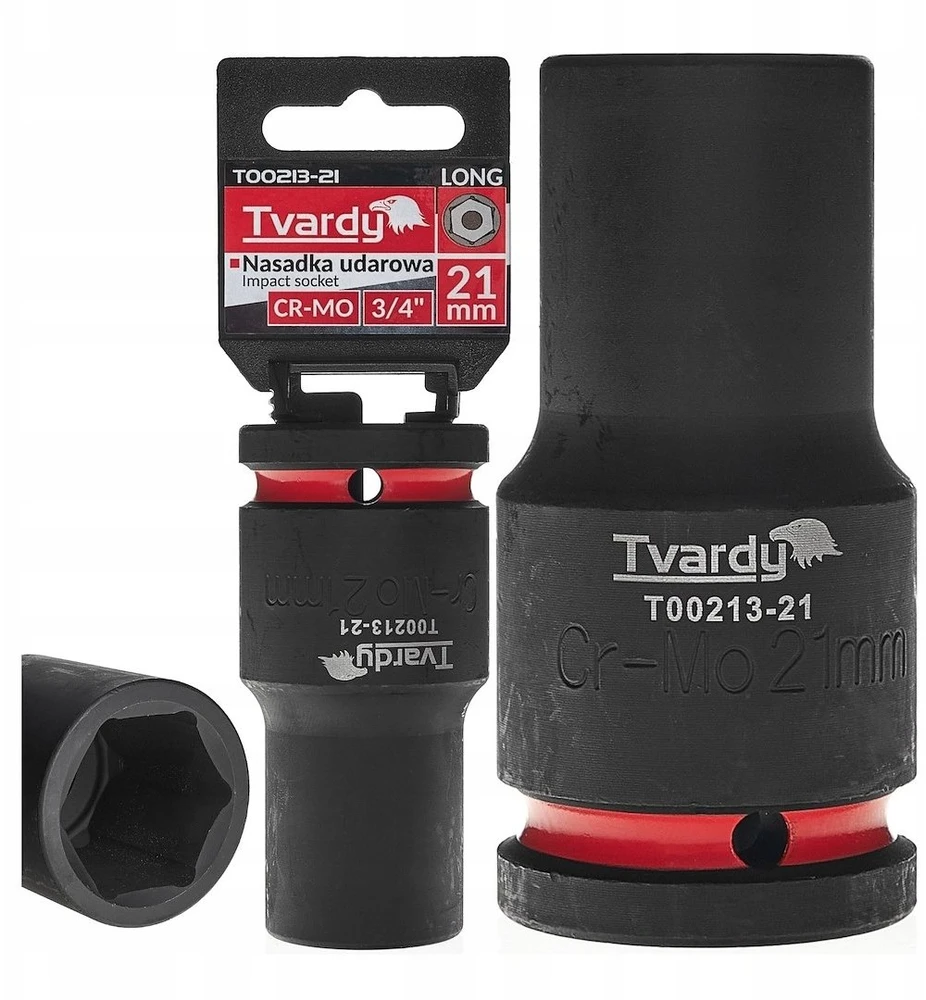 Tvardy Nasadka smūginis długa 3/4'' 6-kąt 21mm CR-MO (1/20)