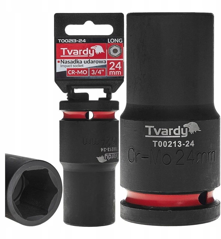 Tvardy Nasadka smūginis długa 3/4'' 6-kąt 24mm CR-MO (1/20)