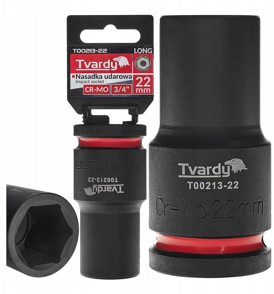 Tvardy Nasadka smūginis długa 3/4'' 6-kąt 22mm CR-MO (1/20)