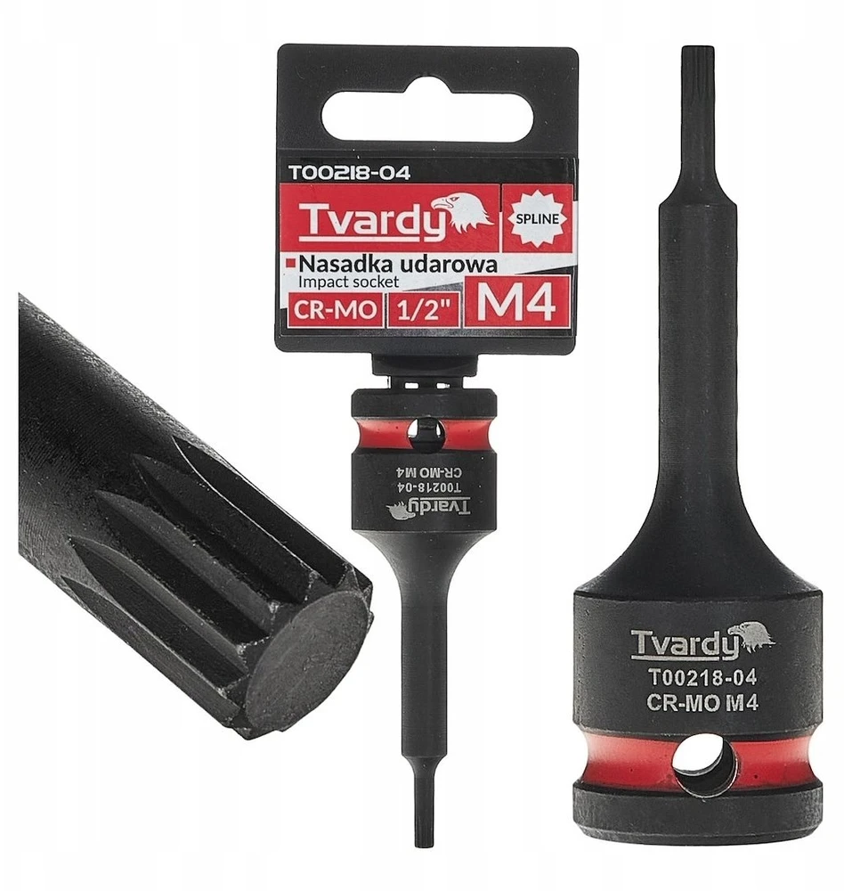 Tvardy Smūginė galvutė SPLINE 1/2'' M4 CR-MO (10/100)