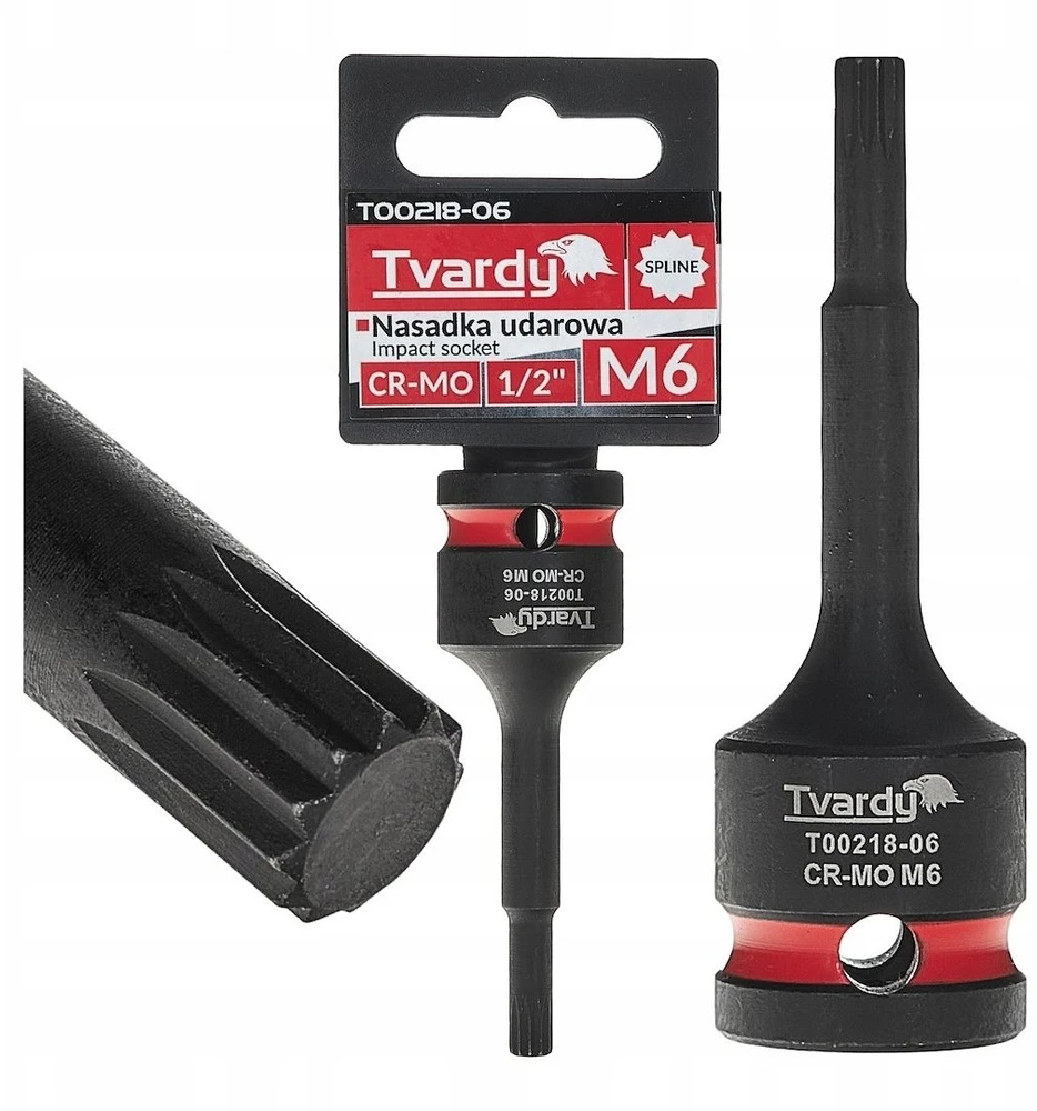Tvardy Užmaiga smūginė SPLINE 1/2'' M6 CR-MO (10/100)