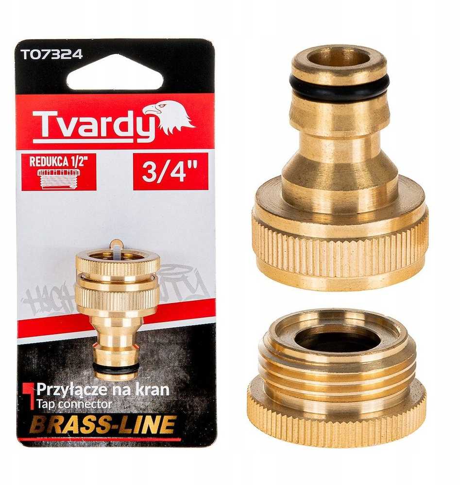 Tvardy Jungtis čiaupui 3/4'' su redukcija 1/2'' BRASS-LINE (10/80)