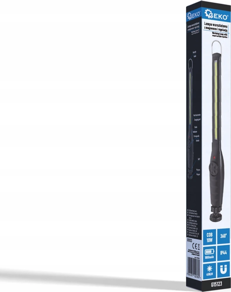Tvardy Reguliuojama LED COB dirbtuvių lempa su magnetu 10W 1800mAh 450lm IP44