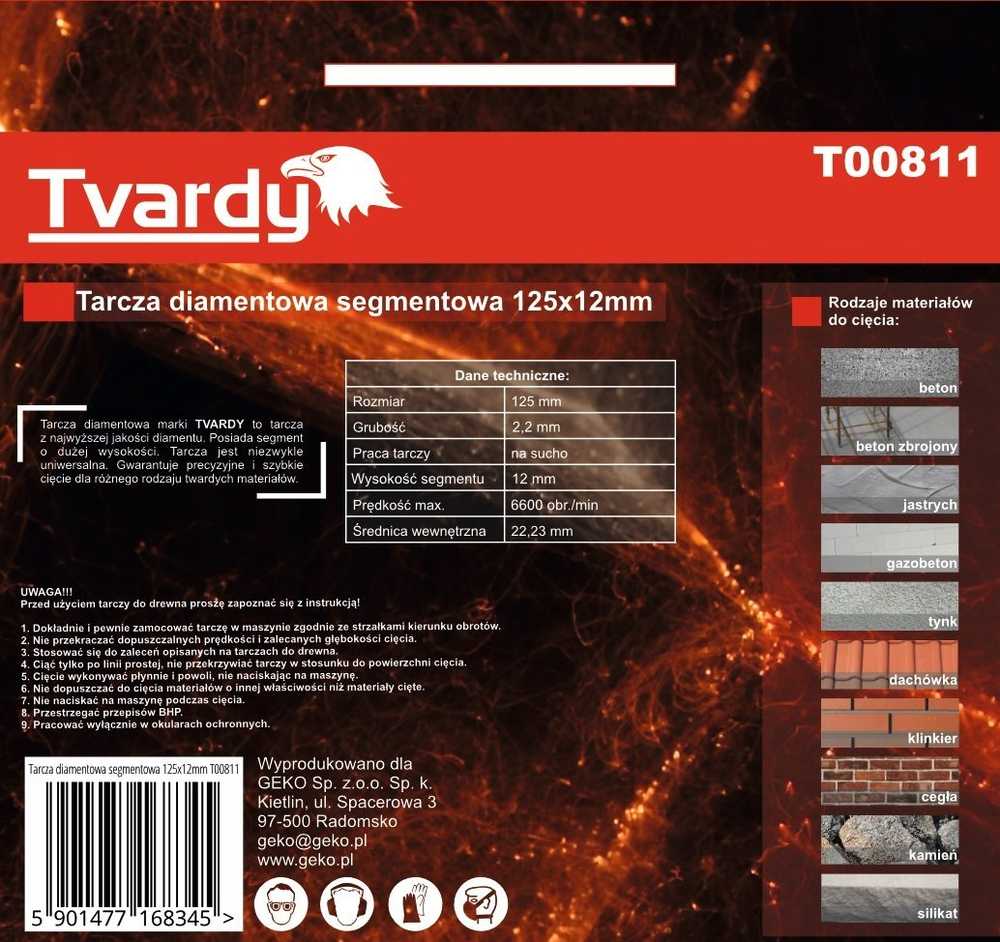 Tvardy Tarcza diamentowa segmentowa 125x12mm (100)