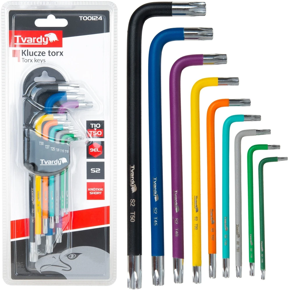 Tvardy Veržliarakčiai torx spalva T10-T50 9 vnt. S2 (20) (5903418306182)
