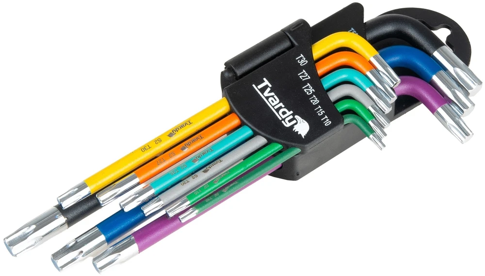 Tvardy Veržliarakčiai torx spalva T10-T50 9 vnt. S2 (20) (5903418306182)