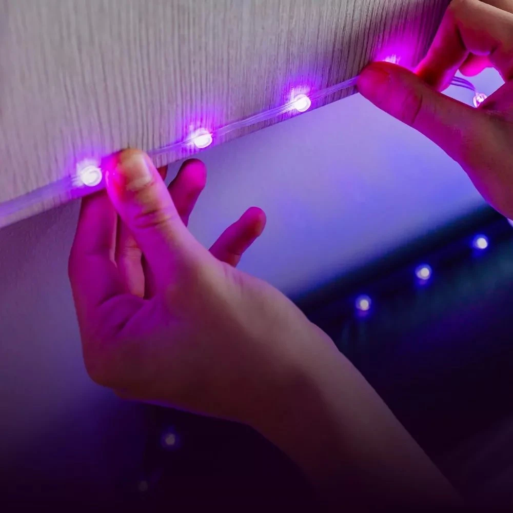 Lubinis šviestuvas „Twinkly Dots“ išmaniosios LED lemputės, 400 RGB (daugiaspalvės), 20 m, permatomas RGB laidas, 16 mln.+ spalvų