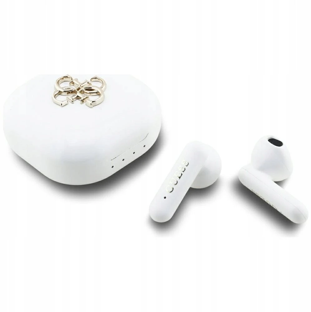 TWS Guess 4G Metal Logo ausinės baltos spalvos