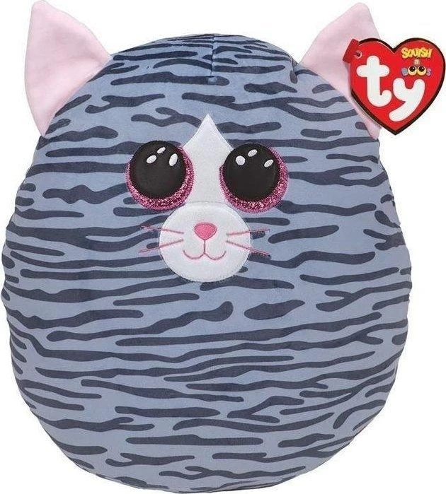 TY Squishy Beanies Pliušinis žaislas - pilkas kačiukas, 22 cm aprašymas - Prekės nuotrauka