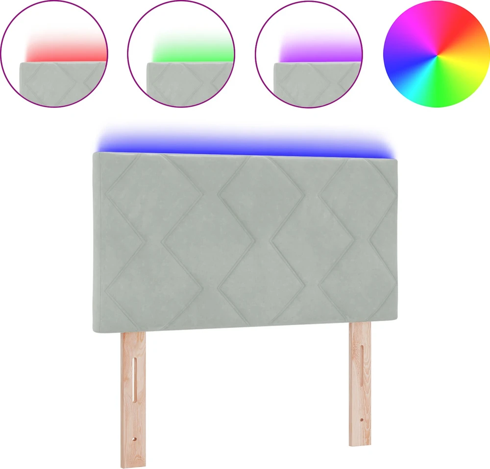 LED galvūgalis Šviesiai pilka 80 cm Aksomas