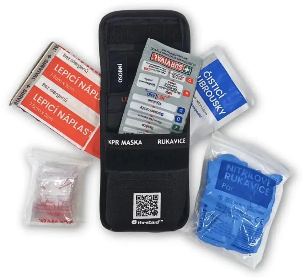 Tzmo Apteczka Survival First Aid Kit Pocket (CZ) (CS-SFAK-BLK-CPR)